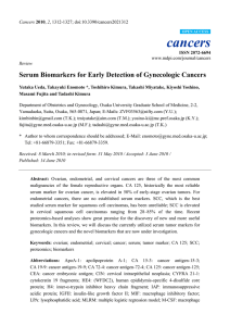 Serum Biomarkers for Early Detection of Gynecologic Cancers