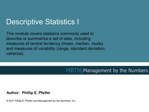 Sample Standard Deviation - Management By The Numbers