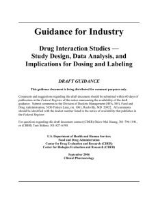 Draft Guidance for Industry Drug Interaction Studies