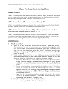 Chapter Ten: Social Class in the United States
