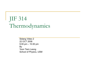 JIF 314 Thermodynamics - comsics