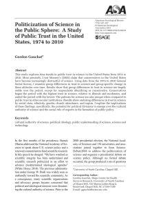 Politicization of Science in the Public Sphere: A Study of Public Trust