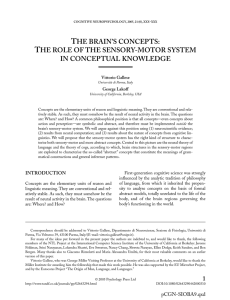 THE BRAIN`S CONCEPTS: THE ROLE OF THE SENSORY