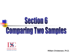 Comparing Two Samples - Dixie State University :: Business