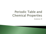 Periodic Table and Chemical Properties