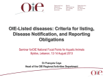 OIE listed Diseases Notification