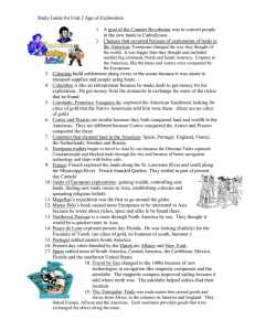 Study Guide for Unit 2 Age of Exploration