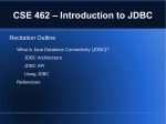 CSE 462 – Introduction to JDBC