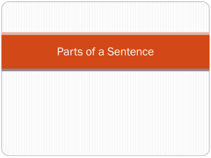 parts of a sentence powerpoint