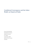 Conditional Convergence and the Solow Model: an Empirical Study