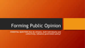 Lesson 1 - public opinion