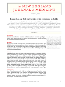 Breast-Cancer Risk in Families with Mutations in PALB2