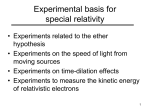 Experimental basis for special relativity