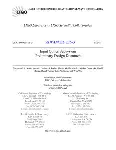 T060269-01 - DCC - LIGO Document Control Center Portal