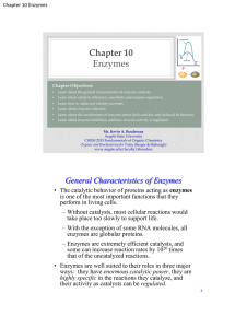 Chapter 10 Enzymes - Angelo State University