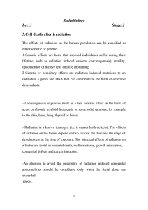 Radiobiology Lec:3 Stage:2 3.Cell death after irradiation