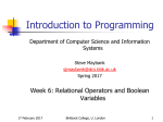 Lecture slides for week 6 - Department of Computer Science and