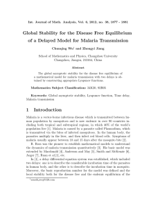 Global Stability for the Disease Free Equilibrium of a Delayed Model