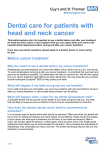 Dental care for patients with head and neck cancer