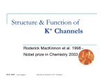 Structure and function of K channels
