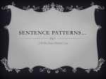 Sentence Patterns*