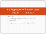 3-1 Properties of Parallel Lines M11.B 2.3.11.A