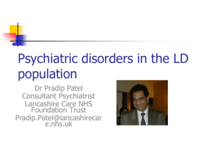 Psychiatric disorders in the LD population