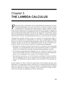 Chapter 5 THE LAMBDA CALCULUS