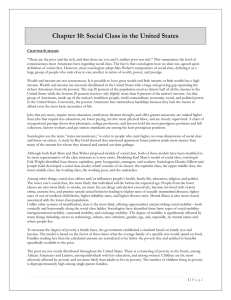 Chapter 10 Social Class in the United States