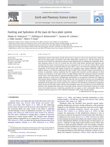 Faulting and hydration of the Juan de Fuca plate system