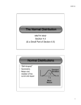 The Normal Distribution Normal Distributions