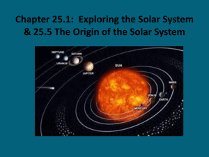 Chapter 25.1: Exploring the Solar System and 25.5 The Origin of the
