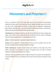 Monomers and Polymers I