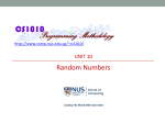 Unit 10: Random Numbers - NUS School of Computing