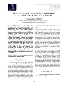 design and analysis of interleaved boost converter for photovoltaic