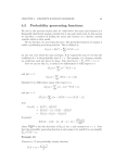 4.5 Probability generating functions
