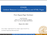 EDA095 Uniform Resource Locators (URLs) and HTML Pages