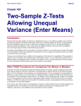Two-Sample Z-Tests Allowing Unequal Variance (Enter Means)