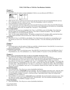 TI-83 Calculator Instructions for Business Statistics