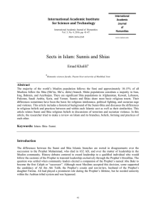 Sects in Islam: Sunnis and Shias - International Academic Institute