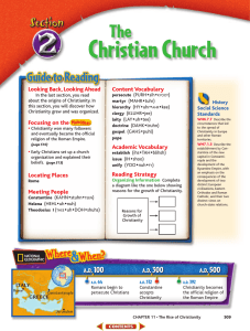 Christian Church - 6th Grade Social Studies