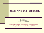 Reasoning and Rationality - UCI Cognitive Science Experiments