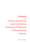 Cooling And Heating Load Calculations -Estimation Of