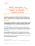 Data De-identification and Anonymization of Individual Patient Data
