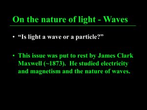 On the nature of light - Waves