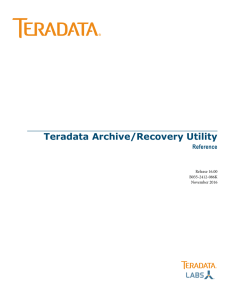 Teradata Archive/Recovery Utility Reference