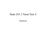 Stats 241.3 Term Test 4 - Mathematics and Statistics