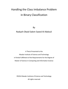 Handling the Class Imbalance Problem in Binary Classification