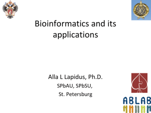 Bioinformatics and its applications