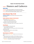 The Earliest Human Societies Lesson 1 Hunters and Gatherers
